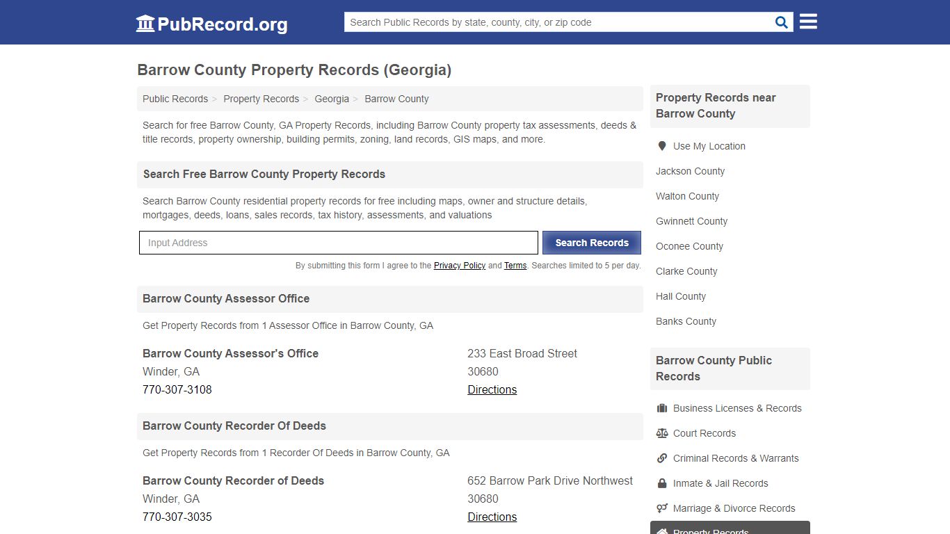 Barrow County Property Records (Georgia) - Free Public Records Search